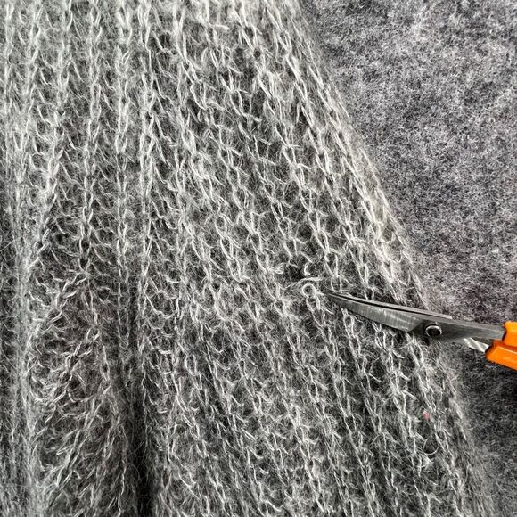 Roberto Collina Sweater Womens M Gray Ombre Mohair Wool Blend Knit Pullover Soft - Picture 3 of 13